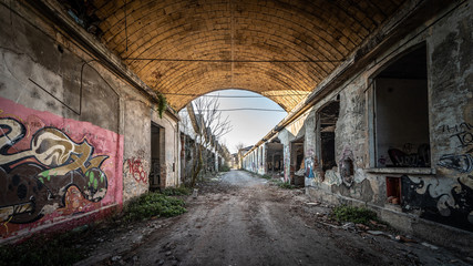 Fototapeta na wymiar Urbex photography in a former abandoned cotton mill