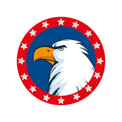 Isolated usa eagle inside seal stamp vector design