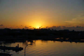 the beautiful sunset in okinawa, JAPAN