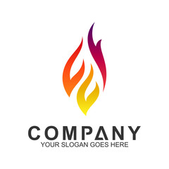 fire logo design template, abstract fire vector