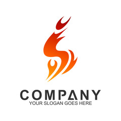 fire logo design template, abstract fire vector