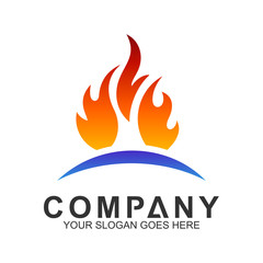 fire logo design template, abstract fire vector