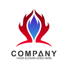 fire logo design template, abstract fire vector