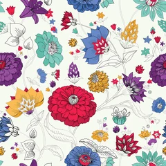 Rucksack Floral seamless original pattern in vintage paisley style © alfaolga