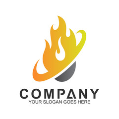 fire logo design template, abstract fire vector