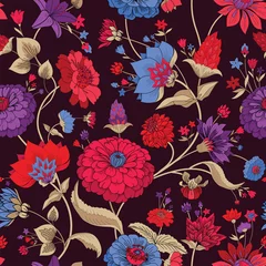 Wandaufkleber Floral seamless original pattern in vintage paisley style © alfaolga