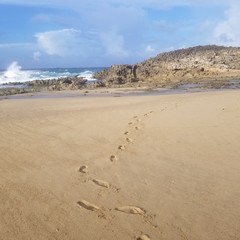 footprints in sand