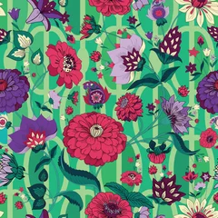 Poster Floral seamless original pattern in vintage paisley style © alfaolga