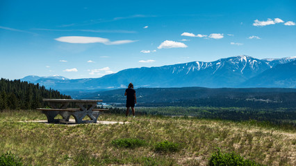 Fototapeta na wymiar Canada's Rocky Mountains on a sunny day