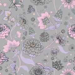 Badezimmer Foto Rückwand Floral seamless original pattern in vintage paisley style © alfaolga