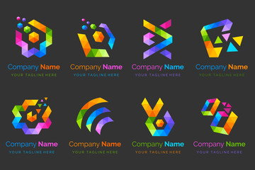 Abstract colourful geometric logo collection for business company