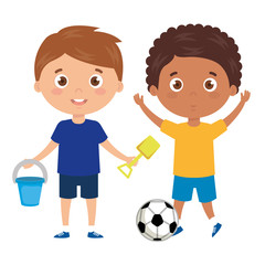 scene of boys standing on white background