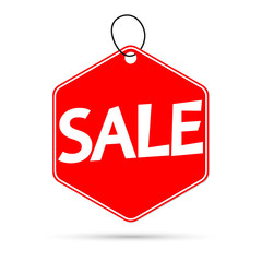 Sale tag design template, discount banner, vector illustration