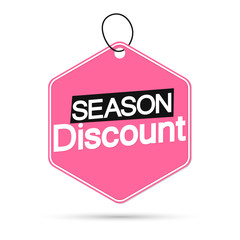 Season Discount, banner design template, sale tag, vector illustration