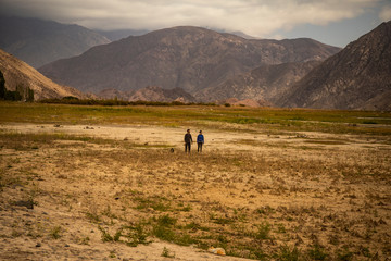 hiking in the mountains