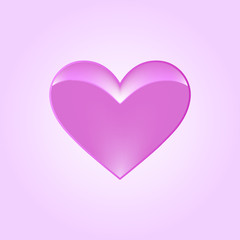 Pink heart as woman breast. Saint Valentine Day. Greeting card