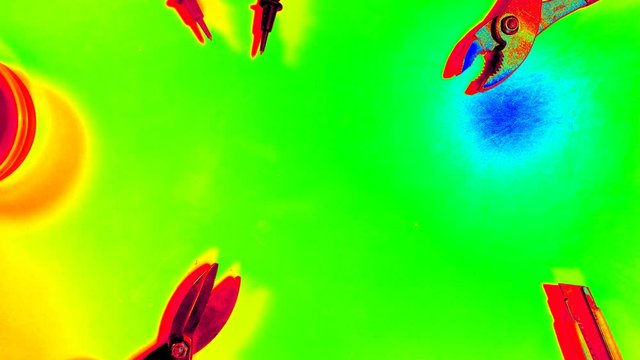 Tool fight, electrical tools gone wild,  Pliers versus wire cutter, Color edition