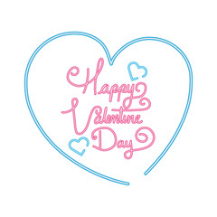 happy valentines day lettering with hearts decoration