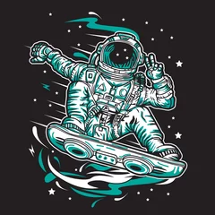 Tuinposter Astronaut Surfen in de ruimte © Welikerock