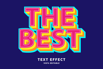 Red yellow pop style text effect, editable text