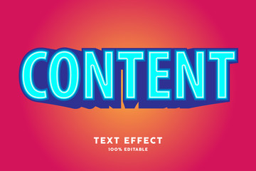 Blue zoom on red text effect, editable text