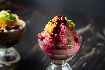 Malaysia tradition ice shaved dessert that called Cendol