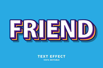 3D layered multi color text effect