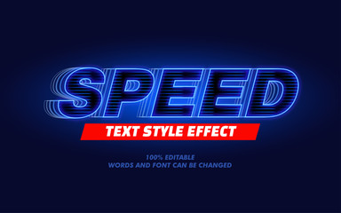 Blue Light Speed Modern Bold Text Style Effect for Movie Headline - obrazy, fototapety, plakaty