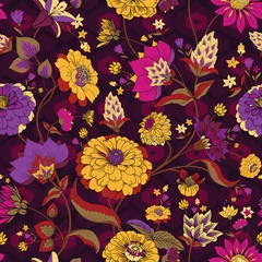 Fotobehang Floral seamless original pattern in vintage paisley style © alfaolga