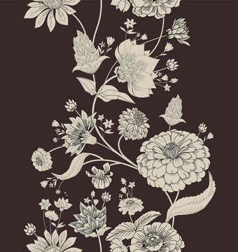 Floral Seamless Original Pattern In Vintage Paisley Style