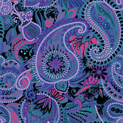 Original traditional oriental vintage paisley pattern in a modern version.