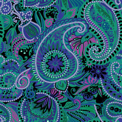 Original traditional oriental vintage paisley pattern in a modern version.