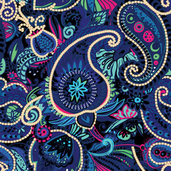 Original traditional oriental vintage paisley pattern in a modern version.