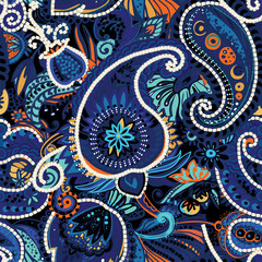 Original traditional oriental vintage paisley pattern in a modern version.