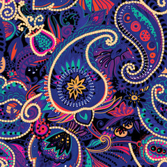 Original traditional oriental vintage paisley pattern in a modern version.