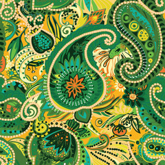 Fototapeta premium Original traditional oriental vintage paisley pattern in a modern version.