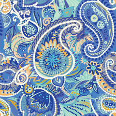 Original traditional oriental vintage paisley pattern in a modern version.