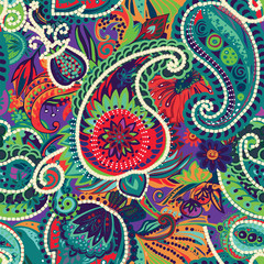 Original traditional oriental vintage paisley pattern in a modern version.