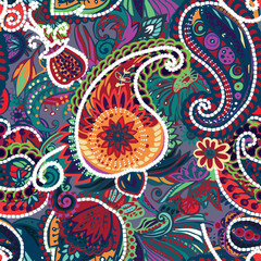 Original traditional oriental vintage paisley pattern in a modern version.