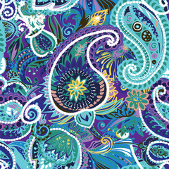 Original traditional oriental vintage paisley pattern in a modern version.