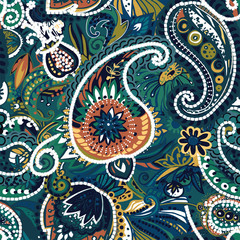 Original traditional oriental vintage paisley pattern in a modern version.