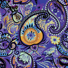 Original traditional oriental vintage paisley pattern in a modern version.