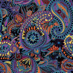 Original traditional oriental vintage paisley pattern in a modern version.