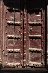 Old traditional door in vrindavan town, Mathura, Uttarpradesh, India