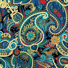 Original traditional oriental vintage paisley pattern in a modern version.