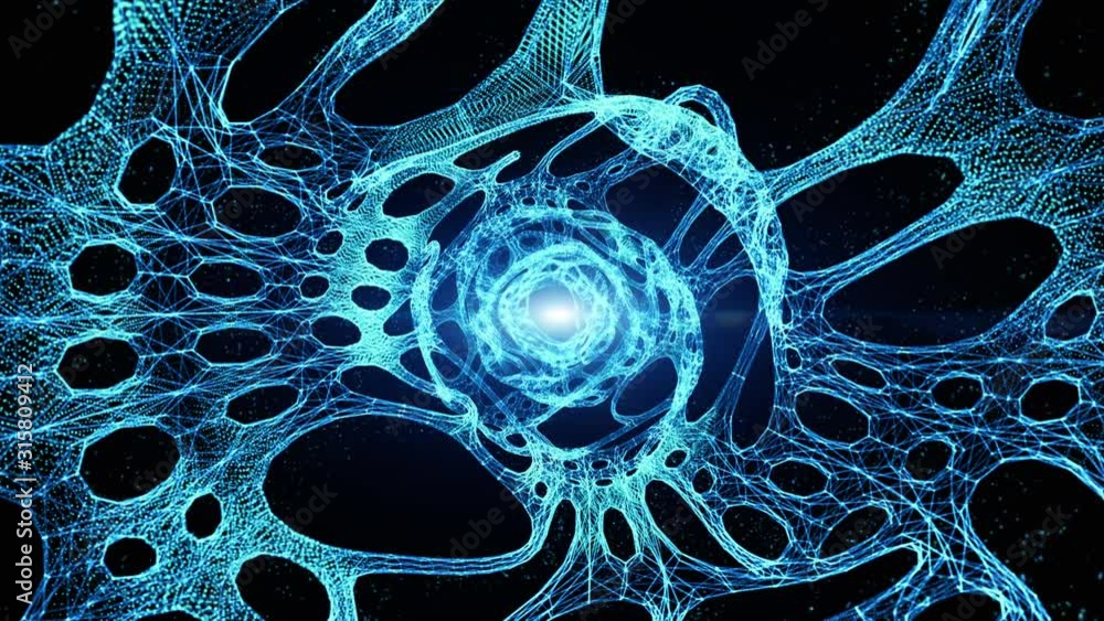 Aufkleber blue abstract technology digital tunnel and digital particle flow background