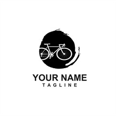 grudge simple bicycle logo and vector icon