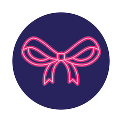 beautiful ribbon in neon light, valentine day