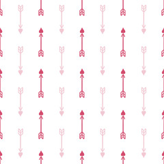 Valentines Day Hand drawn arrow lines seamless pattern. Great for stationery, gift wrapping, cards and more