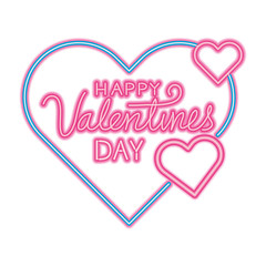 happy valentines day lettering with hearts decoration